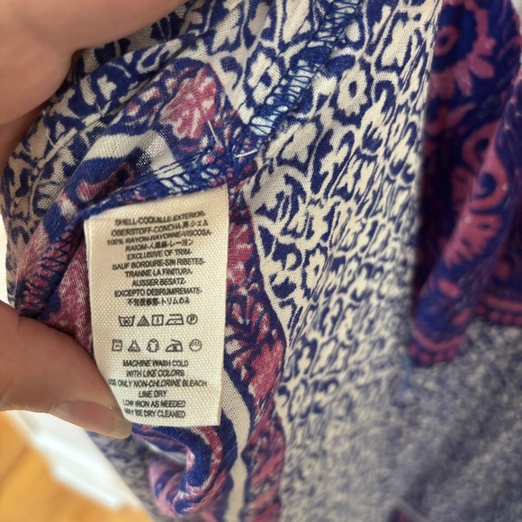 Free People She’s A Lady Reversible Maxi Dress Purple Boho Print Size Small Midi - Picture 13 of 17